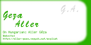 geza aller business card